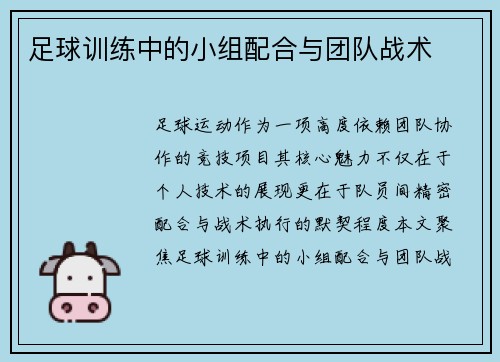 足球训练中的小组配合与团队战术